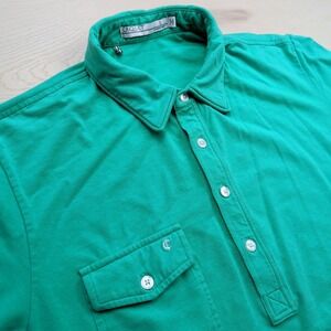Criquet Players Polo Shirt Mens L Performance Stretch Short Sleeve Pocket Green